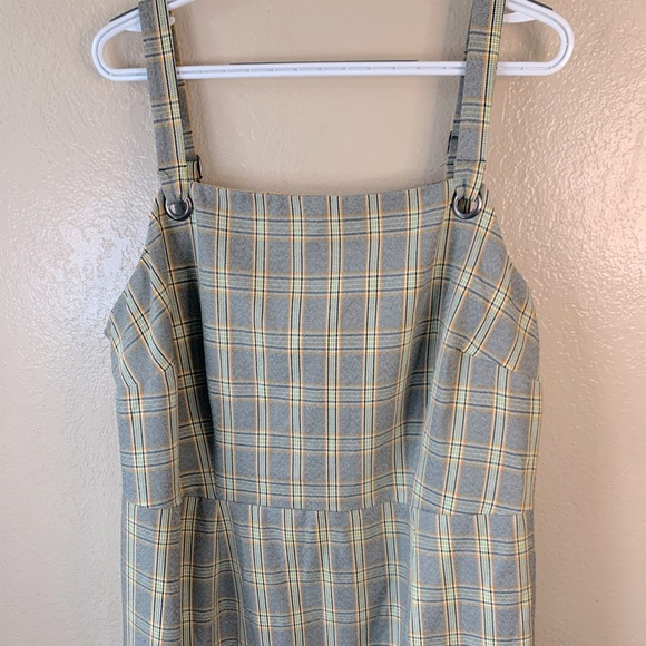 Bebop Tartan Plaid Square Neck Sleeveless Academia Yellow Sheath Dress Size 2X - Picture 7 of 10